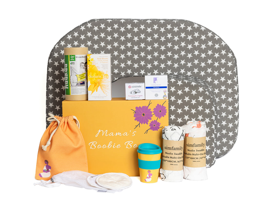 Twin Breastfeeding Gift Box with twin breastfeeding pillow