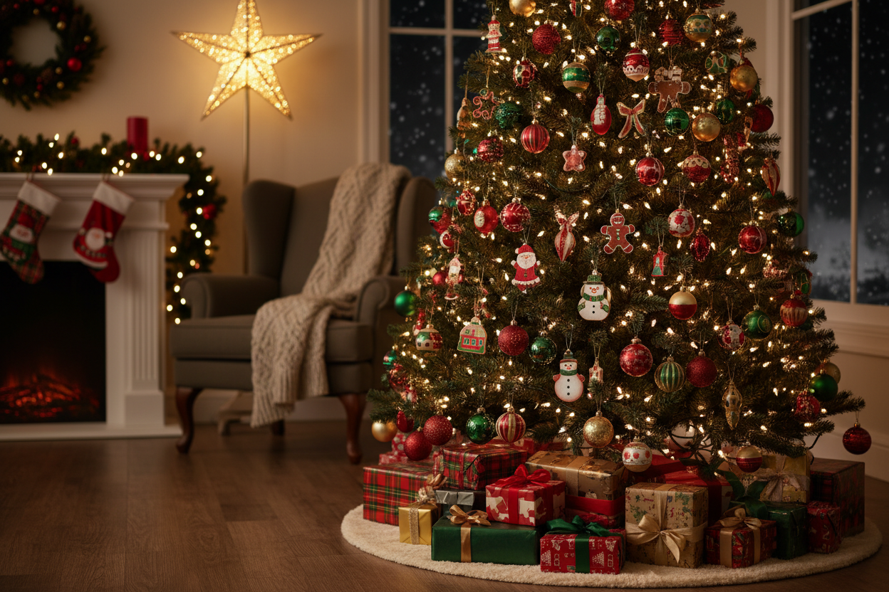 Xmas tree with gifts under it