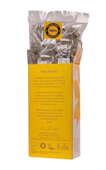 Solaris Bloom Breastfeeding tea to help support nursing mothers with a mix of natural herbs to boost lactation.