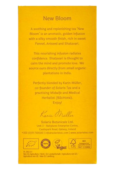 Solaris Bloom Breastfeeding tea to help support nursing mothers with a mix of natural herbs to boost lactation.