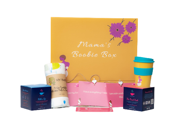 Baby shower gift box with many items for a new mum by Mama&