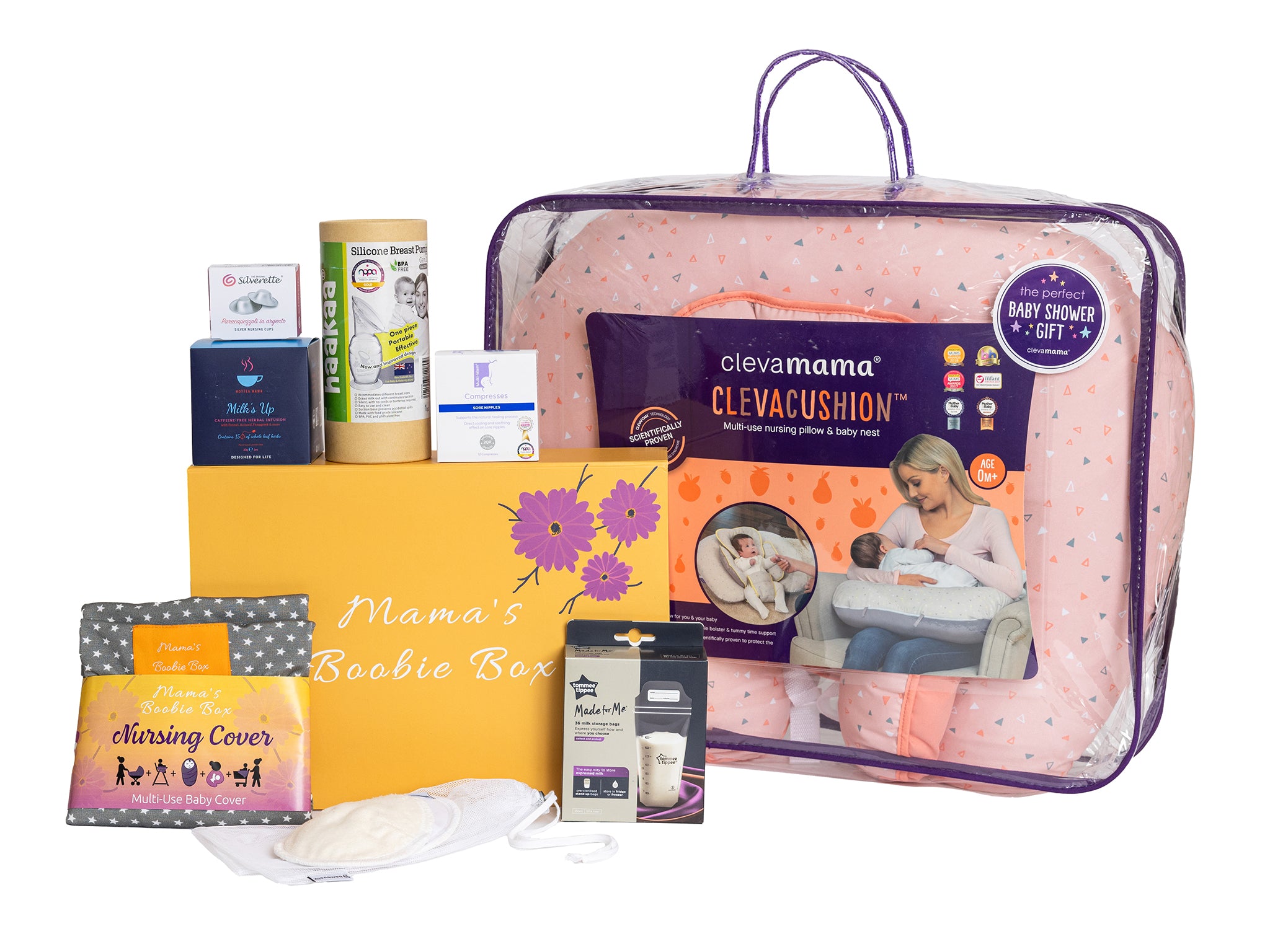 Breastfeeding Gift Box with items displayed at front of box