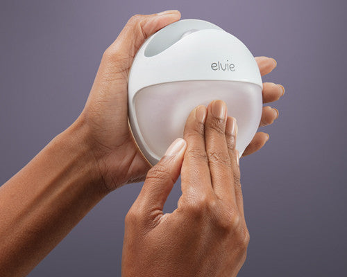 Elvie curve breast pump being pushed to demo it&