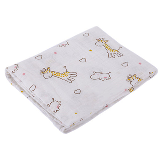 Swaddle Newborn Blanket in Giraffe and Hippo Pattern