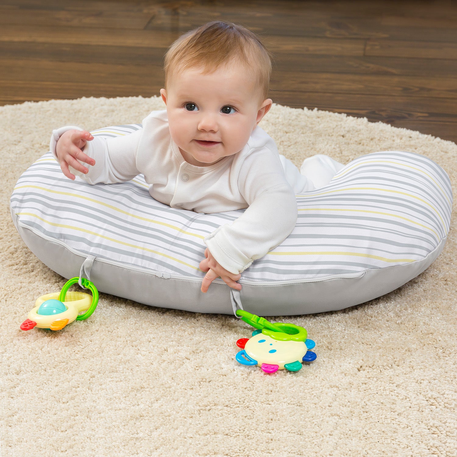 Nursing Pillow with baby doing tummy time