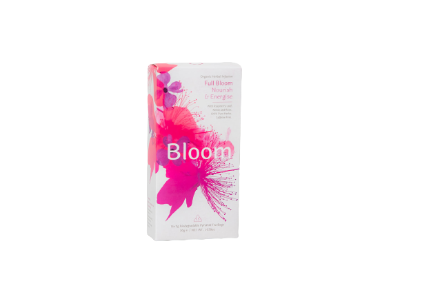 Solorais Bloom Pregnancy Raspberry Leaf Tea, box of tea bags for pregnant women.