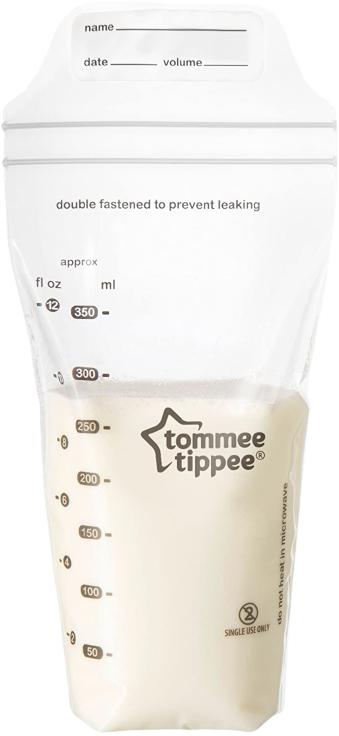 Tommee Tippee Milk Storage Bags: Use for freezing pumped milk, easy to label and date.