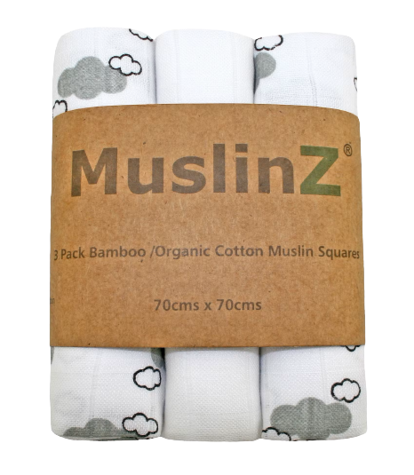 Bamboo Muslin Cloths 3pk 70cm by Muslin Z Mamas Boobie Box